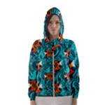 Flame Swirls Women s Hooded Windbreaker