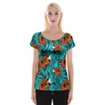 Flame Swirls Cap Sleeve Top