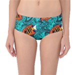 Flame Swirls Mid-Waist Bikini Bottoms