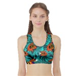 Flame Swirls Sports Bra with Border