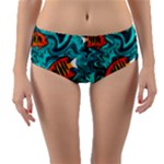 Flame Swirls Reversible Mid-Waist Bikini Bottoms