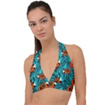 Flame Swirls Halter Plunge Bikini Top