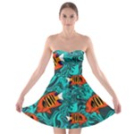 Flame Swirls Strapless Bra Top Dress