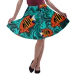 Flame Swirls A-line Skater Skirt