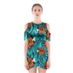 Flame Swirls Shoulder Cutout One Piece Dress