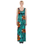 Flame Swirls Thigh Split Maxi Dress