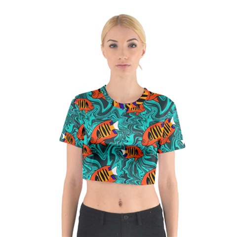 Flame Swirls Cotton Crop Top from ArtsNow.com