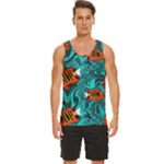 Flame Swirls Men s Wide Collar Tank Top