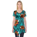 Flame Swirls Short Sleeve Tunic 