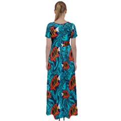 High Waist Short Sleeve Maxi Dress 