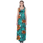 Flame Swirls Empire Waist Maxi Dress