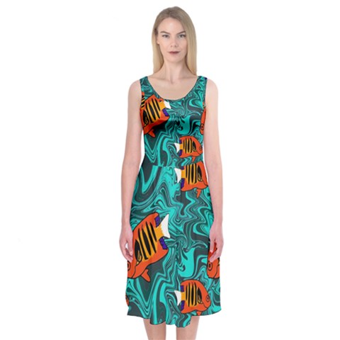 Flame Swirls Midi Sleeveless Dress from ArtsNow.com