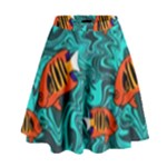 Flame Swirls High Waist Skirt