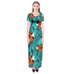 Flame Swirls Short Sleeve Maxi Dress