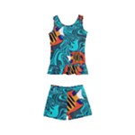 Flame Swirls Kids  Boyleg Swimsuit