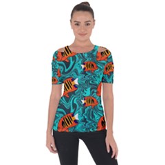 Shoulder Cut Out Short Sleeve Top 