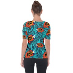 Shoulder Cut Out Short Sleeve Top 