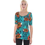 Flame Swirls Wide Neckline T-Shirt