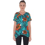 Flame Swirls Cut Out Side Drop T-Shirt