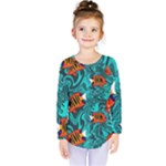 Flame Swirls Kids  Long Sleeve T-Shirt