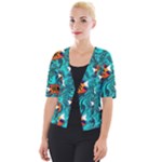 Flame Swirls Cropped Button Cardigan