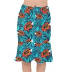 Flame Swirls Short Mermaid Skirt