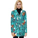 Flame Swirls Button Up Hooded Coat 