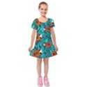 Kids  Short Sleeve Velvet Dress 