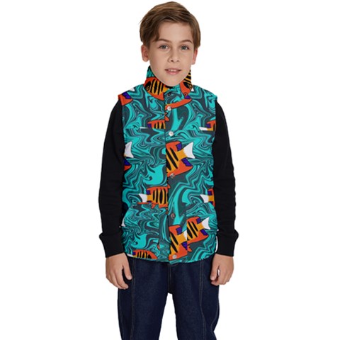 Flame Swirls Kid s Button Up Puffer Vest from ArtsNow.com