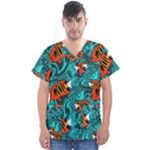 Flame Swirls Men s V-Neck Scrub Top