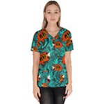 Flame Swirls Women s V-Neck Scrub Top