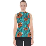 Flame Swirls Mock Neck Shell Top