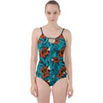 Flame Swirls Cut Out Top Tankini Set