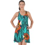 Flame Swirls Show Some Back Chiffon Dress