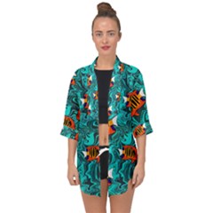 Open Front Chiffon Kimono 