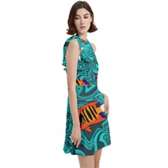 Cocktail Party Halter Sleeveless Dress With Pockets 