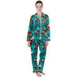 Flame Swirls Women s Long Sleeve Satin Pajamas Set