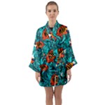 Flame Swirls Long Sleeve Satin Kimono