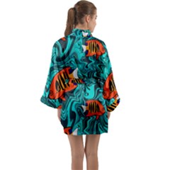 Long Sleeve Satin Kimono 