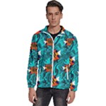 Flame Swirls Men s High Neck Windbreaker