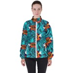 Flame Swirls Women s High Neck Windbreaker