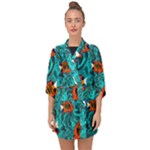 Flame Swirls Half Sleeve Chiffon Kimono