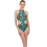 Flame Swirls Halter Side Cut Swimsuit