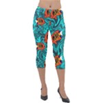 Flame Swirls Lightweight Velour Capri Leggings 