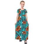 Flame Swirls Kids  Short Sleeve Maxi Dress