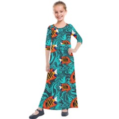 Kids  Quarter Sleeve Maxi Dress 