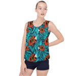 Flame Swirls Bubble Hem Chiffon Tank Top