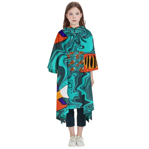 Flame Swirls Kids  Hooded Rain Ponchos from ArtsNow.com