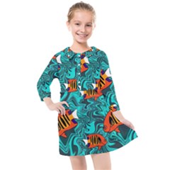 Kids  Quarter Sleeve Shirt Dress 