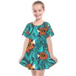 Flame Swirls Kids  Smock Dress